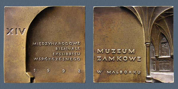XIV INTERNATIONAL BIENNIAL OF EX-LIBRIS , cast bronze, 79x75 mm, 1992mm 2000
Keywords: contemporary