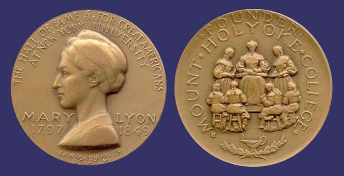 Mary Lyon, Hall of Fame of Great Americans at New York University, 1967
Designed with Karl Gruppe

