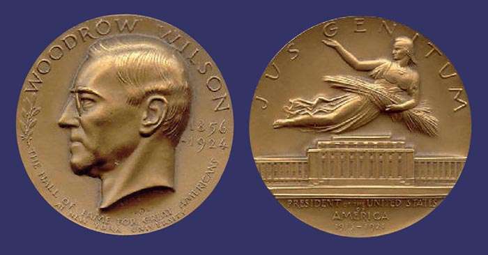 Woodrow Wilson, Hall of Fame of Great Americans at New York University, 1950
