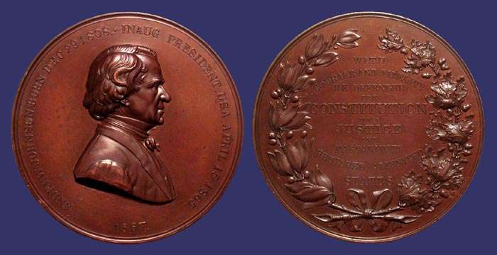 Andrew Johnson, Inaugural Medal, 1867
118 Struck
