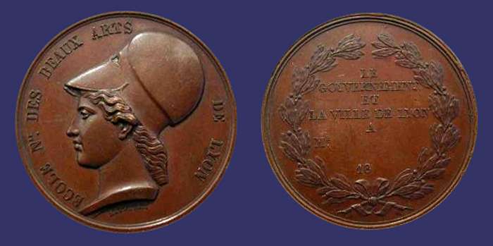 cole de Beaux Artes de Lyon Award Medal, 1889
[b]From the collection of Mark Kaiser[/b]
Keywords: Jean Baptiste Barr marianne gallia