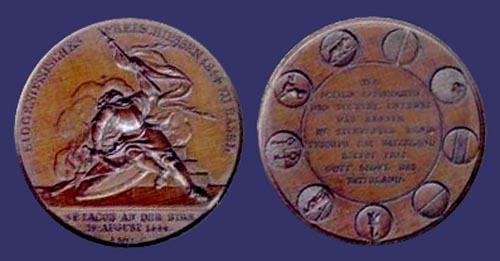 Federal Shooting Festival at Basel - 400th Anniversary of the Battle of St. Jacob an der Birs, Bronze, 1844
[b]From the collection of Mark Kaiser[/b]

