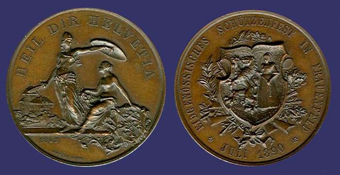 Frauenfeld Shooting Medal, 1890
[b]From the collection of Mark Kaiser[/b]
