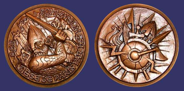 Viking Siege of Paris (886 AD), Commemorative Medal, 1987
[b]From the collection of Mark Kaiser[/b]
