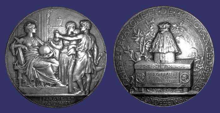 Caisse d'Epargne et de Prvoyance de Paris  20-Year Administrators Award Medal, 1921
[b]From the collection of Mark Kaiser[/b]

