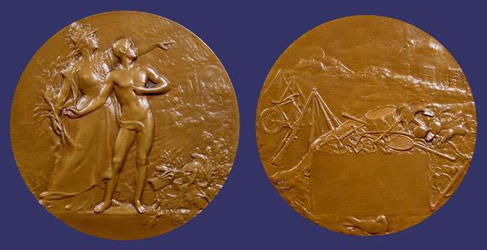 Coudray, Marie Alexandre-Lucien, Sports and Shooting Medal
[b]Photo by John Birks[b]

Bronze, 67.7 mm, 125 g

Edge:  BRONZE & Cornucopia mint mark of Monnaie de Paris
