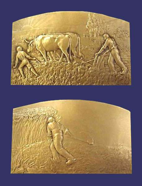 Ploughing and Reaping Agriculture Plaque, 1904
From the collection of Mark Kaiser
Keywords: art nouveau