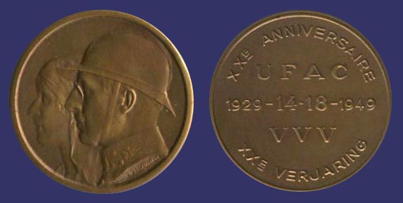 UFAC 20 Years Commemorative Medal, 1949
[b]From the collection of Mark Kaiser[/b]
