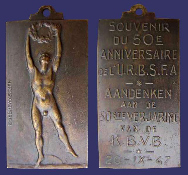 Man Raising Wreath, Award Plaquette, Awarded in 1947
[b]From the collection of Mark Kaiser[/b]
Keywords: gay