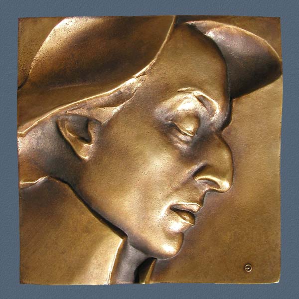 TOUCH, cast bronze, 115x116 mm, 2001, Obverse
