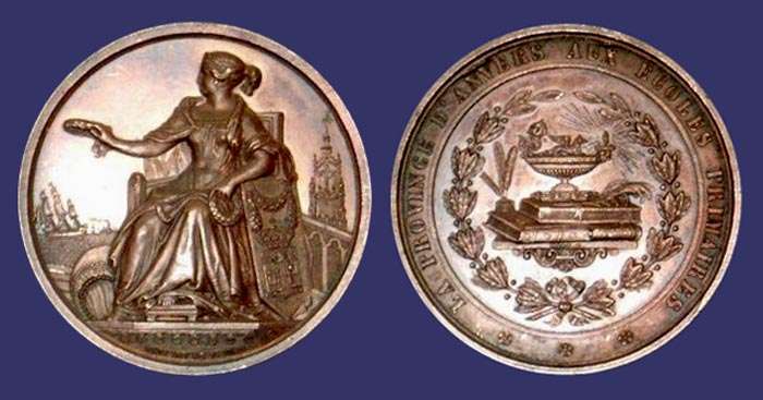 Antwerp Primary School Award Medal, 1840
[b]From the collection of Mark Kaiser[/b]
