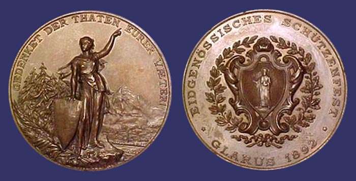 Shooting Medal, Glarus, 1892
[b]From the collection of Mark Kaiser[/b]
