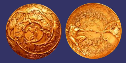 Society of Medalists Issue No. 122, Michelangelo's Creation- Prophesy, 1990
[b]From the collection of Mark Kaiser[/b]

