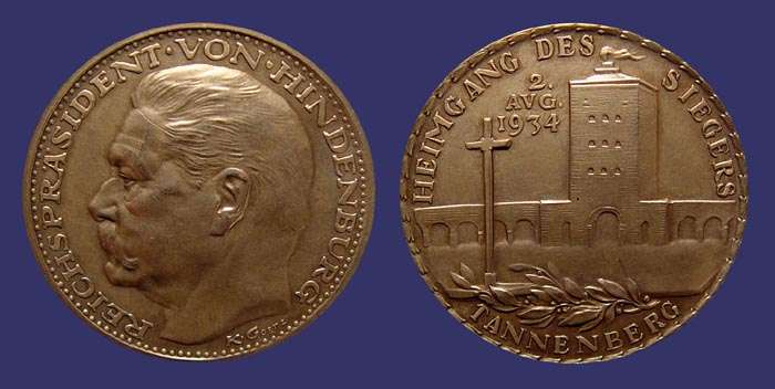 K499, President von Hindenburg Death Medal, 1934
Keywords: Karl_Goetz