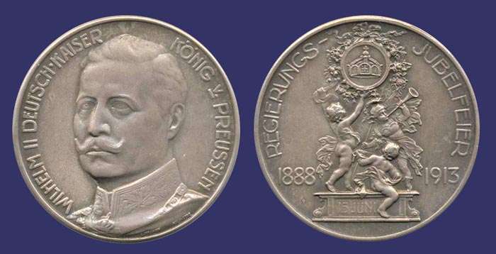 Wilhelm II Regierungs-Jubelfeier, 25th Year of Reign Commemorative Medal, 1926
[b]From the collection of Mark Kaiser[/b]
