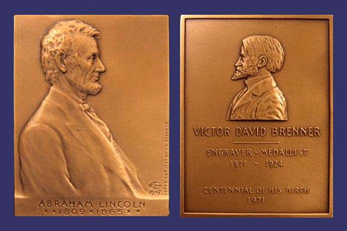 Abraham Lincoln
Plaque commemorating Victor David Brenner
