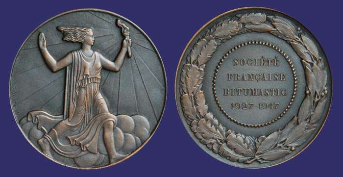 Award Medal, French Bitumastic Society, 1927-1947
Reverse by Maurice Delannoy
Keywords: Mascaux