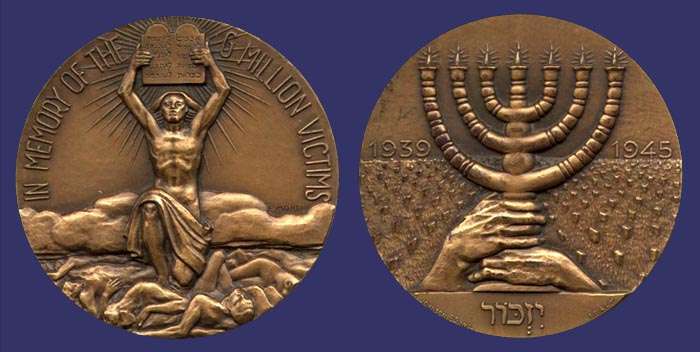 In the Memory of the 6 Million Victims, Holocaust Medal
[b]From the collection of Mark Kaiser[/b]

No date
