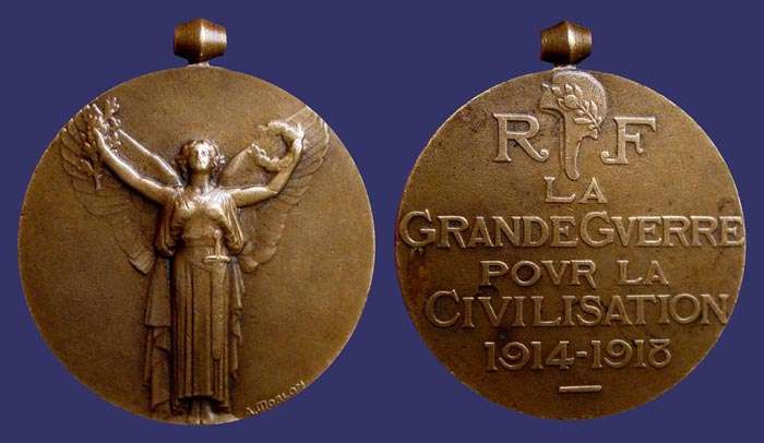 Morlon, Pierre-Alexandre, World War I Victory Medal
Bronze, 35 mm, 20 g
