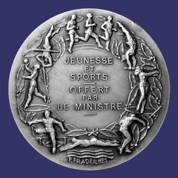 Youth and Sports - French Ministry of Sports Athletic Award Medal, Reverse
[b]From the collection of John Birks[/b]
