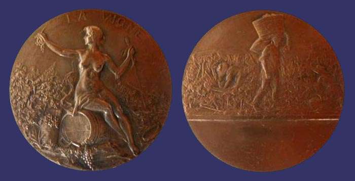 "La Vigne"  Viniculture Medal
[b]From the collection of Mark Kaiser[/b]

1989 restrike
