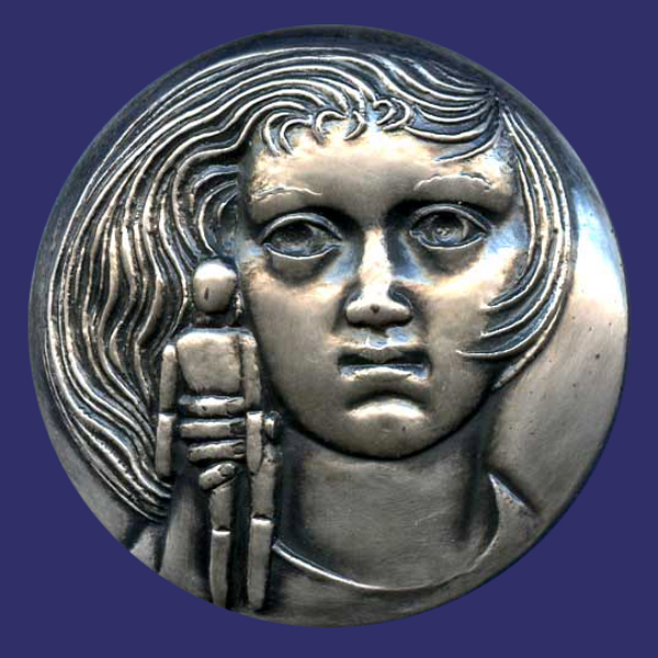 Year of the Child, 1979, Obverse
[b]From the collection of John Birks[/b]

Silver, 2-part medal

