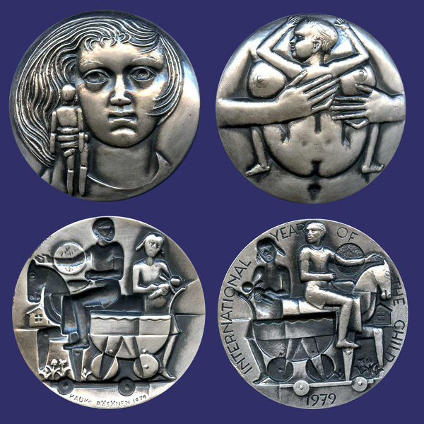 Rsnen, Kauko, Year of the Child, 1979
Silver, 2-part medal
Keywords: favorites