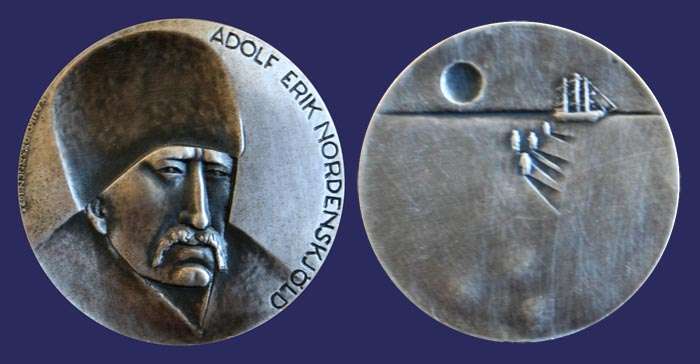 Rsnen, Kauko, Great Explorers, Adolf Erik Nordenskjold, 1973
Silver, 45 mm, 58 g
Keywords: kauko_rasanen