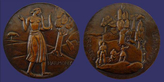 Society of Medalists Issue No. 40, Harmony Creates Tranquility, 1949
[b]From the collection of John Birks[/b]
