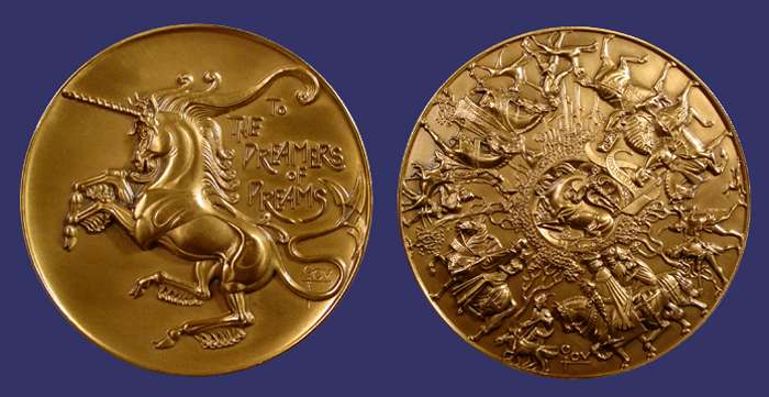 Society of Medalists Issue No. 101, Unicorn - Medieval Procession, 1990
[b]From the collection of John Birks[/b]
