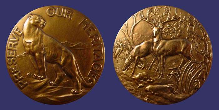 Society of Medalists Issue No. 103, Cougar - Deer, 1981
[b]From the collection of John Birks[/b]
