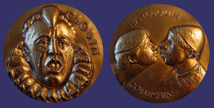 Society of Medalists Issue No. 109, Clown - Harlequin and Columbine, 1984
[b]From the collection of John Birks[/b]
