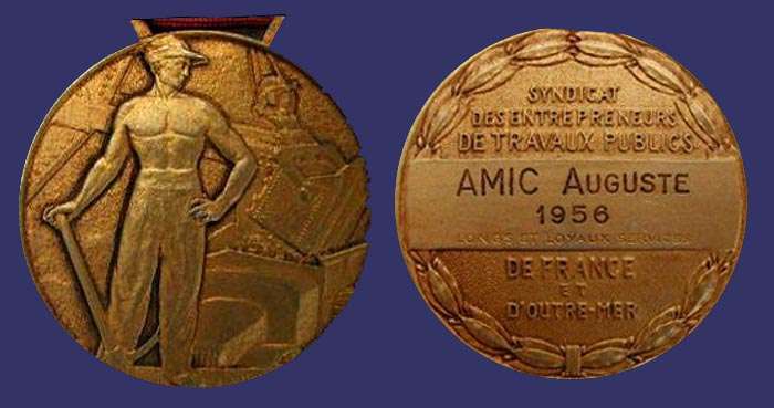 French Public Works Entrepreneurs Award Medal, 1956
[b]From the collection of Mark Kaiser[/b]

