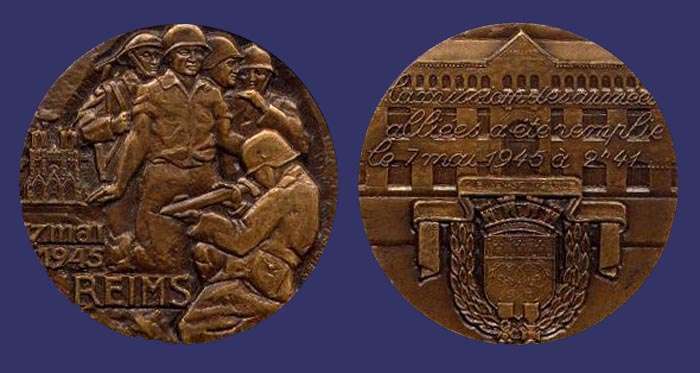 Reims Liberation Commemorative Medal, 1945
[b]From the collection of Mark Kaiser[/b]
