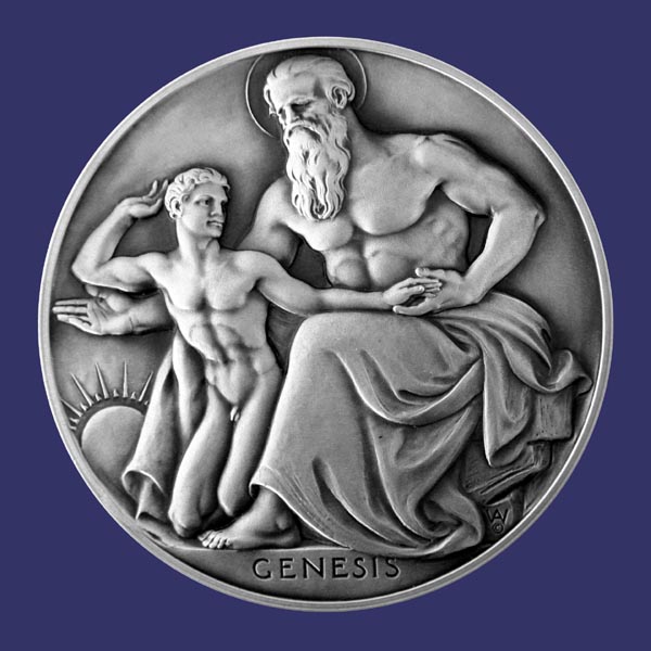 Weinman, Adolph Alexander, Society of Medalists No. 39, Genesis - Web of Destiny, 1949, Obverse
Special Edition, Silver
Keywords: birks_nude_male