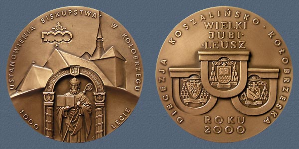 GREAT JUBILEE OF THE YEAR 2000- 1000 YEARS OF THE KOLOBRZEG BISHOPRIC, struck tombac, 70 mm, 2000
Keywords: contemporary