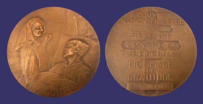 Ayez Confiance!, Tuberculosis Medal
Obverse also signed by Louis Raemaeckers.
