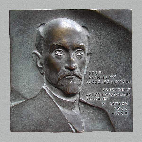 PROF. STANISLAW WOJCIECHOWSKI, cast bronze, 108x108 mm, 1991, Obverse
Keywords: contemporary