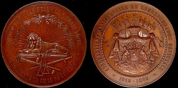 1880 Brussels 50th Anniversary
Bronze 63mm 95 gms
