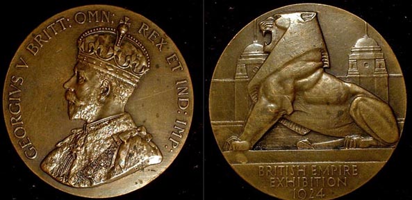 1924 British Empire Exhibition
 Bronze 1924 medallion struck for British Empire Exhibition 51mm 68 grms
