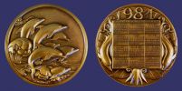 Everhart, Dance of Dolphins, MACO Calendar Medal, 1984-combo.jpg